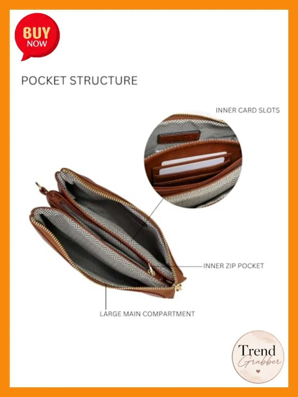 Vegan Leather Crossbody Bag with 2 Straps Clutch Wristlet Purse